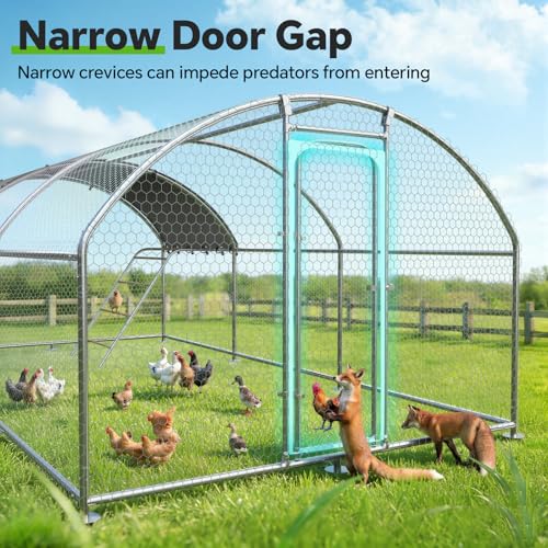 19.7x9.7 FT Extra Large Metal Chicken Coop, Walk-in Poultry Run | Weatherproof Cover, Reinforced Metal Frame, Walk-in Chicken Run, Outdoor Poultry Cage for Hens Ducks Rabbits - size: 236.4"L x 118.0"W x 78.0"H