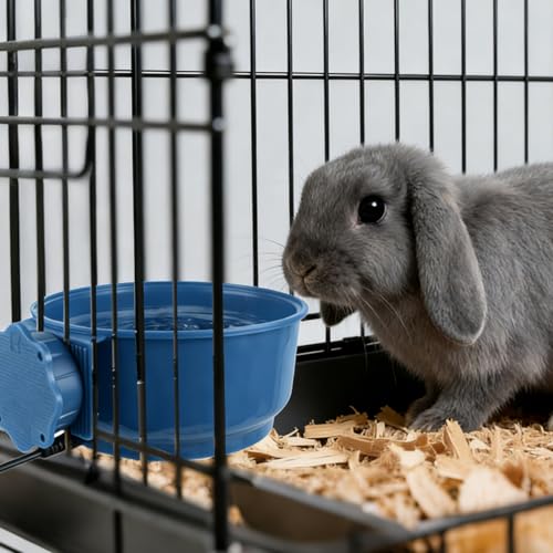 Indoor Pet Small Heated Water Bowl, Cat Thermal Bowl in Winter, 600ML Hanging Heated Water Bowl for Rabbit Cage Dog Crate, Indoor USB Portable Warm Dish for Dogs Cats Rabbits Birds, Blue - size: 600ML(Blue)
