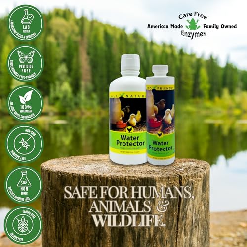 Carefree Enzymes Poultry Drinking Water Protector — Natural Enzyme Cleaner for Chicken, Duck & Livestock Waterers, 1 Gallon