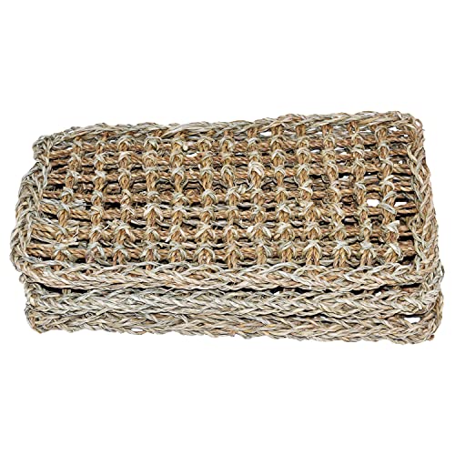 Super Bird Creations SB50008 Seagrass Mat for Cage Decor, Pet Enrichment and Boredom Relief - Versatile Toy-Making Base - Ideal for Parrots - Small to Large Birds & Reptiles - 7"x12" (3 Pack) - size: 7"x12" (3 Pack)