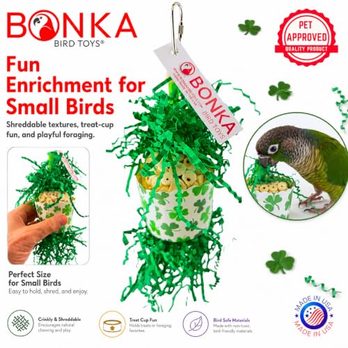 Bonka Bird Toys Shamrock 2778 Sola Cup 7" x 3" Bird Toy Parts Natural Sola Fiber Parakeet Cockatiel Conure Quaker for Chewing Shredding and Foraging (Pack of 2) - size: Pack of 2