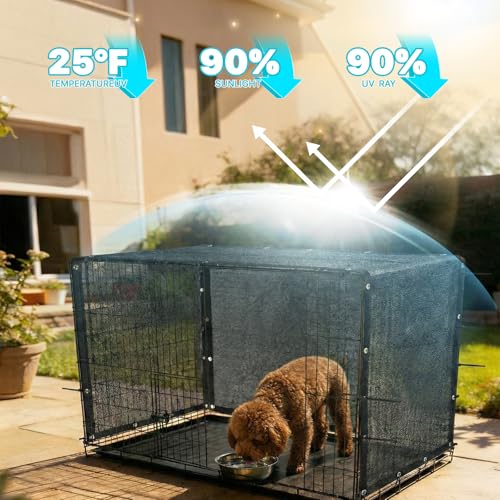 Royal Shade 2' x 11' Black Custom Size 90% Shade Cloth Dog Kennel Shade Mesh Tarp Sunblock with Grommets for Dog Kennel Cover, Fence Privacy Screen, Greenhouse, Chicken Coop & Pet Playpen. - color: Black, size: 2' X 11' Custom Size