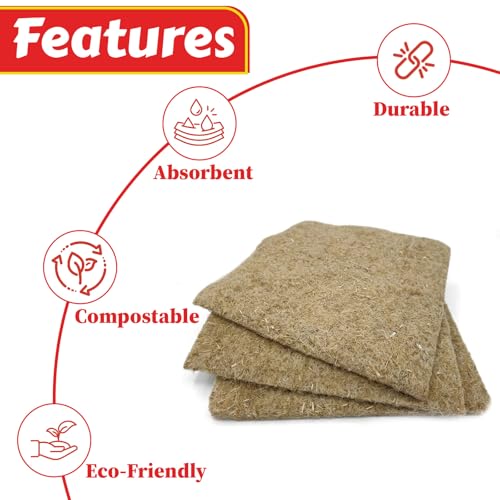 My Favorite Chicken Hemp Nesting Pads for Laying Hens, Nest Box Liners, Dense 1/2" Thick Poultry Nest Pads for Chicken Nesting Boxes, 5 Pack