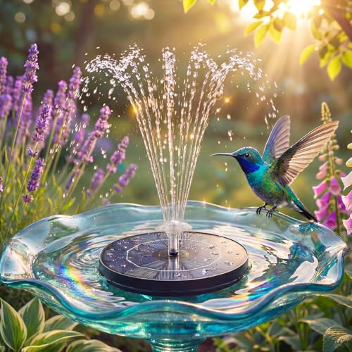 AISITIN 3.5W Solar Fountain for Bird Bath with 4 Nozzles Storage Interface | Attract Birds, 3 Fixed Bracket, Multiple Nozzles Style, Floating Solar Fountain Pump for Garden Small Pond Fish Tank Yard - color: Black