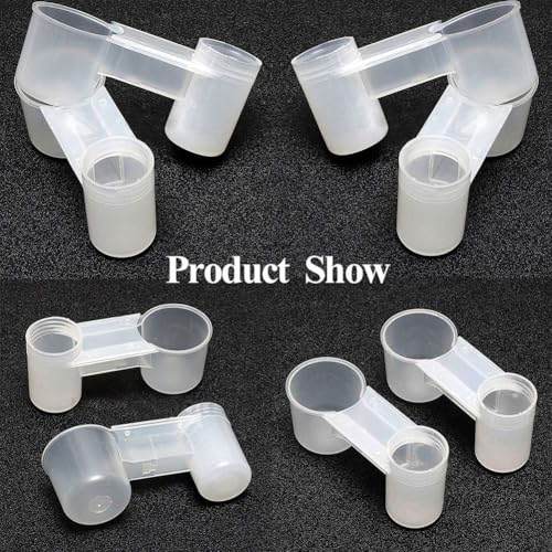 kathson 20 Pcs Bird Drinker Feeder Plastic Soda Pop Water Bottle Cup Ideal for Chicken Pigeons Birds Feeder Trough Animal Feeding Accessories - color: White