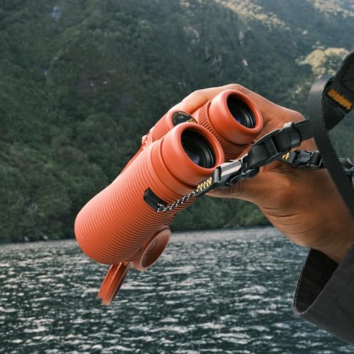 Nocs Provisions Field Issue Compact 10x42 Waterproof Binoculars, Shockproof | Fogproof,10X Magnification, Bak4 Prism, Multi-Coated Lens, Adults & Kids, Hunting, Bird Watching, Hiking & Wildlife Viewing - color: Brick Red, size: 10x42