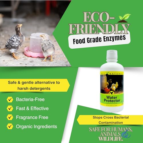 Carefree Enzymes Poultry Drinking Water Protector — Natural Enzyme Cleaner for Chicken, Duck & Livestock Waterers, 1 Gallon