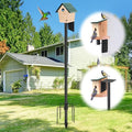 Bird House Pole for Outdoor, 72 Inch Heavy Duty Bird Feeder Pole with 5-Pronged Base, Stand for Backyard Garden Bird Watching,Matte Black,1 Pack (Without Bird House) - size: 72"