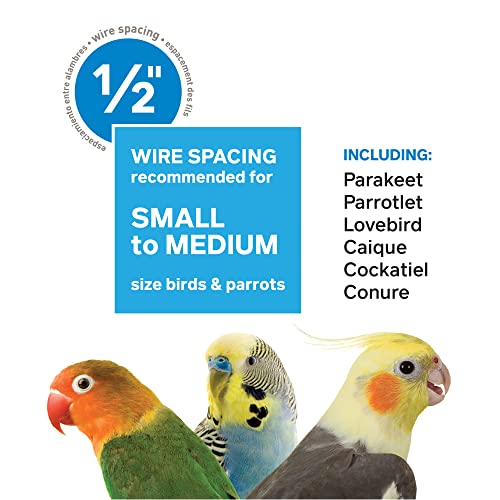 Prevue Hendryx SP850W/W Clean Life Cockatiel Cage, White,1/2" - color: White