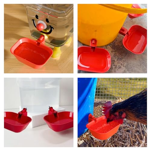 XL Chicken Waterer Cups, 4-Pack Automatic Chicken Water Cups | Poultry Watering Cups, Duck Waterer, Chicken Coop Accessories, Large-Capacity Design, for Chickens, Ducks, Geese & Turkeys