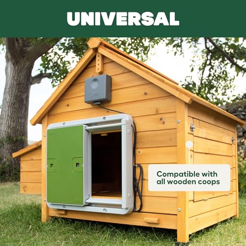 Omlet Automatic Chicken Coop Door Opener Operated by Light Sensor or Timer | Easy to Install, No Maintenance Required | Improves Coop Security and Insulation | Built-in Safety Sensors | Green - color: Green