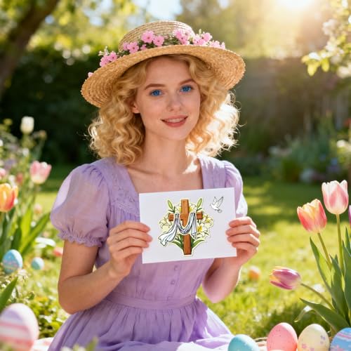 GLOBLELAND Easter Cross Clear Stamps and Metal Die Cuts Spring Flower Transparent Stamp Lily Lace Trim Cutting Dies for Card Making Embossing Scrapbooking - style: Easter Lily Cross