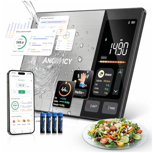 Smart Food Scale with Nutritional Calculator, Free APP with 24 Nutrients | Supports Tracking Calories, Macro - Stainless Steel Digital Food Scale for Meal Prep Weight Loss, Grams/Ounces, 11lb Capacity