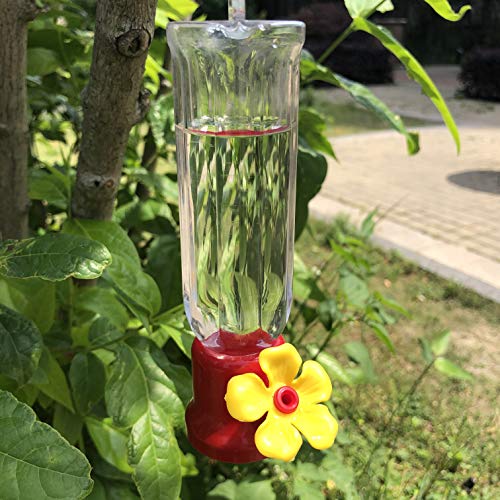 Mini Hummingbird Feeder 4 Pack 2.3oz Small Nectar Plastic Red Cute Hummingbird Feeders with Hanging Wires for Outdoor - style: Straight Tube