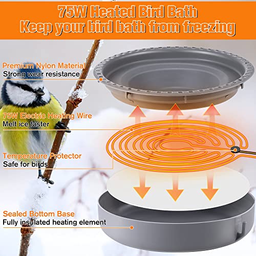 Bird Baths for Outdoors, Bird Bath Bowl Water Feeder Outdoor for Hummingbirds for Garden Yard Patio Lawn, Ideal for Attracting Birds(Freestanding Style) - style: Freestanding Style