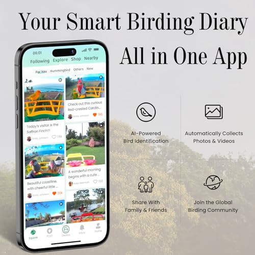 Window Bird Feeder with Strong Suction Cups and Smart Bird Camera | 2K Clear Vision, AI Bird Recognition Tech, Real-Time Alerts, Easy to Use, Detachable Tray, 2.4G Connectivity USB Powered - color: White
