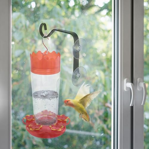 Heavy-Duty Window Suction Cup with Hanger, Window Mounted Wildlife, Hummingbird, Bird Feeders, Decorative Birdhouses, Wind Chimes & Plants, Strong Load-Bearing Hanging Hook (1)