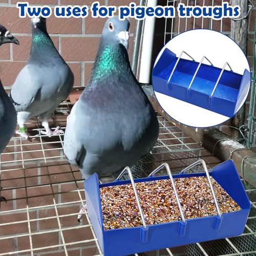 Hamiledyi 2 Pack Pigeon Feeder, Bird Dispenser Slot Container, Thick Durable Slot Container Feeding, Removable Steel Wire Partition for Pigeons Quails Birds Chicks Ducklings(Length: 8") - size: M:8 x 4 x 3 inches