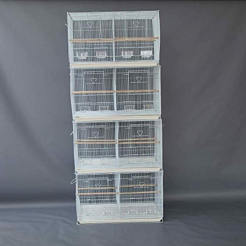 Seny Lot of 4 Breeding Bird Carrier Cage with Dividor for Parakeet Canary Finch Lover Bird (White) - color: White