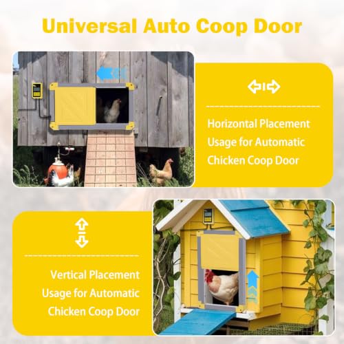 Aivituvin Solar-Powered Automatic Chicken Coop Door with Heating, Weatherproof Auto Opener for Chicken Houses/Duck Runs, Dual Power Modes, Safety Sensor, Easy Installation (Grey)