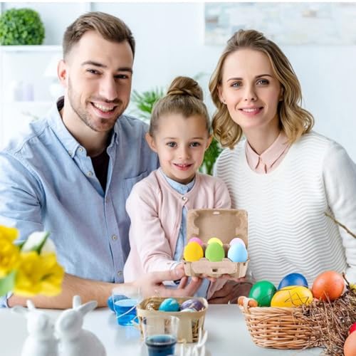 50 Pack Half Dozen Egg Cartons, Natural Pulp Egg Carton Bulk 6 Count for Chicken Eggs and Small Duck Eggs, Reusable, Protects, Egg Storage Containers for Home Kitchen and Farmhouse (50 PCS 6 Count) - color: 50 PCS 6 Count