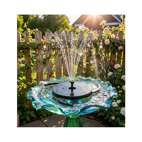 AISITIN Solar Bird Bath Fountain with 6 Nozzles & DIY Separated Design | 3 Anti-Drift Brackets, Ground Stakes, Attract Birds, Upgrade Filter, Solar Fountain for Bird Bath, Fish Tank, Garden, Pond