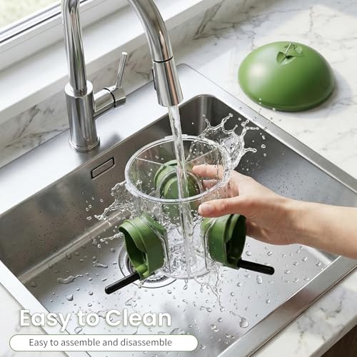 LONA Bird Feeders for Outdoors Hanging – 3 Separate Compartments, 3 Feeding Ports, Weatherproof Dome & 3 Ways to Hang, Large Capacity for Cardinals/Finches (Green | Weatherproof&Easy Clean, 3 Ports&3 Ways for Hanging, Large seed Capacity for Wild Birds, O