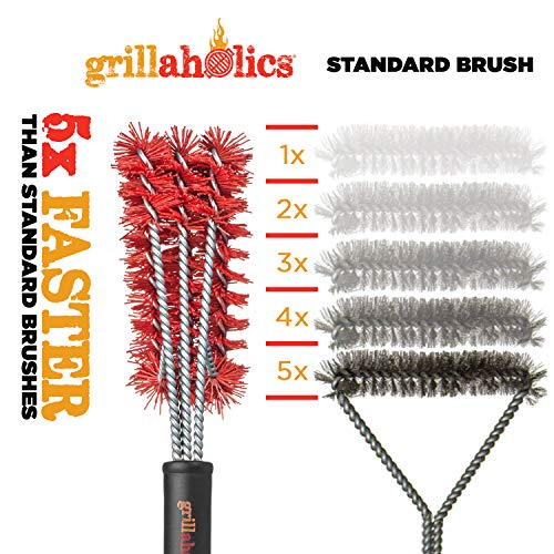 Nylon Grill Brush for Porcelain Grates | Non-Metal | Won't Scratch Coated Outdoor Grills | Works on Cold Grates
