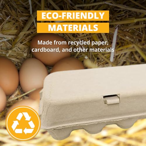 Stromberg's Large Blank Flat Top Chicken Egg Cartons, Perfect for Personalization, Eco-Friendly and Biodegradable, Made From Recycled Materials, Ideal for Farmers and Crafters, 200 Pack - size: 200