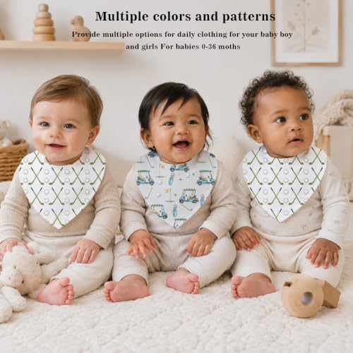 Baby Organic Cotton Teething Cloth Newborn Baby Burp Cloth Bandana Drool Cloth for Drooling Cotton Baby Gifts - color: Golf