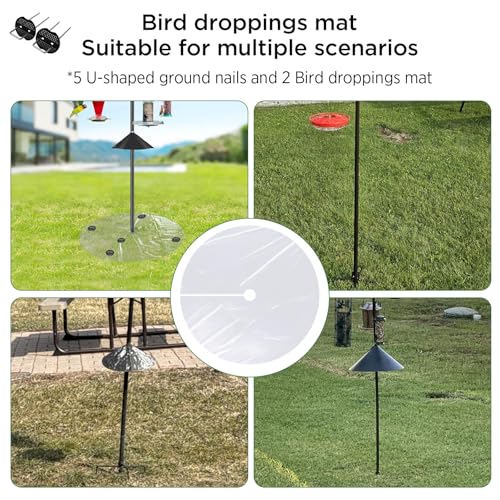 2 PCS 47.24 Inch Bird Seed Catcher for Pole & Ground - Clear PE Outdoor Mat for Under Bird Feeder, Waterproof Bird Feeder Seed Catcher Tray for Ground, Lawn Protector for Garden Patio