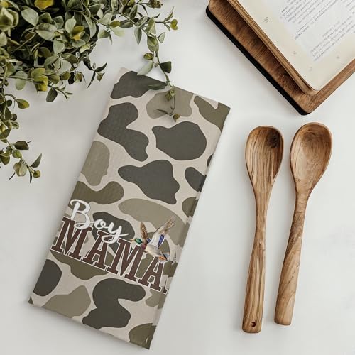 Camo Hunting Mama Themed Kitchen Towels, Camo Hand Towel for Farmhouse Hunting Lodge Decor, Gifts for Hunting Enthusiasts Mama Lovers, Camouflage Animal Towel for Bathroom, 16x24 Inch - color: Color 07