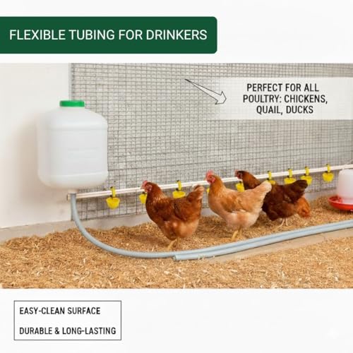 GAUN Pipeline 25ft Accesory for Automatic Chicken Waterer System – Soft Water Line Tube for Poultry & Small Animals, Easy to Install Hose Compatible with Nipple Drinkers for Hydration Systems - size: hose 25 feet