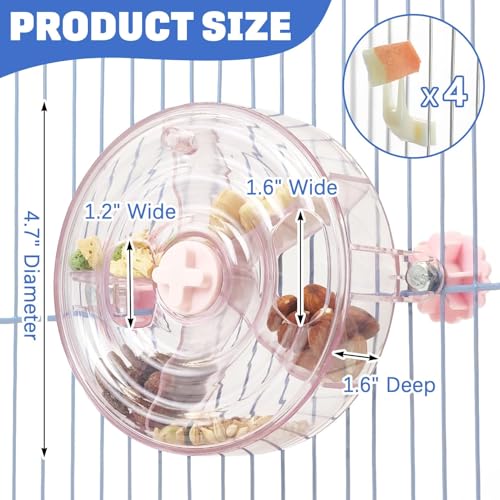 BNOSDM Bird Foraging Toy Creative Feeder Systems with Seed Food Rotating Wheel for Enrichment & Training Parrot Puzzle Toys Ideal for Small and Medium Cockatiel Parakeet Conure(Pink) - color: Pink