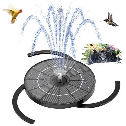 AISITIN 3.5W Solar Fountain for Bird Bath with 4 Nozzles Storage Interface | Attract Birds, 3 Fixed Bracket, Multiple Nozzles Style, Floating Solar Fountain Pump for Garden Small Pond Fish Tank Yard - color: Black