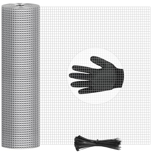 48in x 200ft Hardware Cloth Hot-Dip Galvanized Welded Wire Mesh - Heavy Duty 3/4inch 23 Gauge Chicken Wire Fencing for Garden, Chicken Coop, Rabbit Cage, Rodent & Predator Protection - size: 48in x 200ft