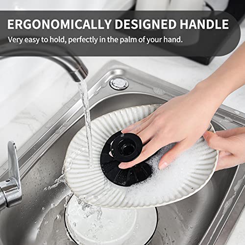 Silicone Dish Scrubber, Non-Scratch Scrub Spong for Washing Dish, Pot, Pan | Kitchen Silicone Sponge, Fruit & Vegetable Cleaning Brush, Reusable Dishwashing Scrubber, Suction Up Hang Designed, 2 Pack - color: 2pcs Black+olive Green