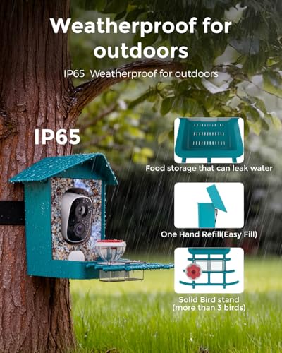 Devo Solar Smart Bird Feeder with Camera, WiFi Outdoor, AI ID, 2.5K HD | WiFi Bird Feeder Cam, Real-Time Alerts, Gift for Bird Lovers, Dad, Mom, Family