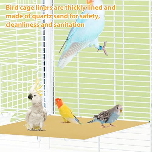 50 PCS Gravel Liner Paper for Bird Cage 10 x 16 Inch Bird Cage Paper Liners Birdcage Cage Liner for Birdcage Parrots Cockatiels - size: 10X16INCH