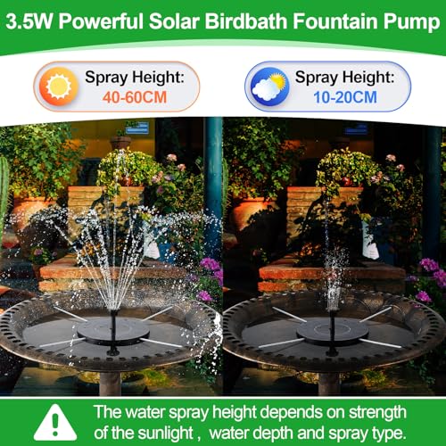 2 Pack Solar Fountain for Bird Bath, 3.5W Outdoor Solar Water Fountain - style: 3.5W