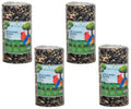 JCs Wildlife Wild Bird Blend Seed Cylinder with Hole, Sunflower Safflower Pecans Peanuts Bird Food for Outside Feeders, Cardinals Woodpeckers Chickadees Nuthatches, Made in the USA, 1.5 lb, 4 Cylinder - size: 4 Cylinders
