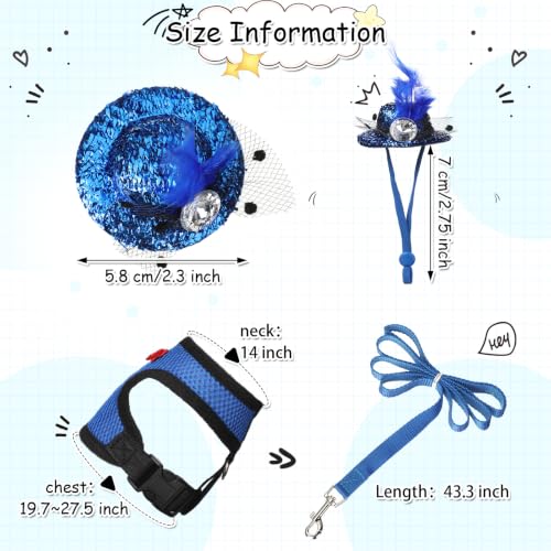 Zhanmai 9 Pcs Chicken Harness and Leash for Hens Funny Chicken Accessories with Leash and Hats for Hens Duck Goose Parrot Small Pet Harness Adjustable Training Walking Supplies (L) - size: L