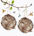 Toddmomy 2Pcs Bird Nest Material Balls Hanging Bird Nesting Material for Outdoor Wild Birds Hummingbird Nesting House for Outside 3.14In Garden Watching