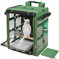 Bird Carrier Travel Cage, Cockatoo Carrier, Parrot Travel Backpack with Unbreakable Stainless Steel Mesh, Perch, Water Bottle and Food Bowl, X-Large Green - color: Green, size: 17.5"L x 14.8"W x 23.6"H