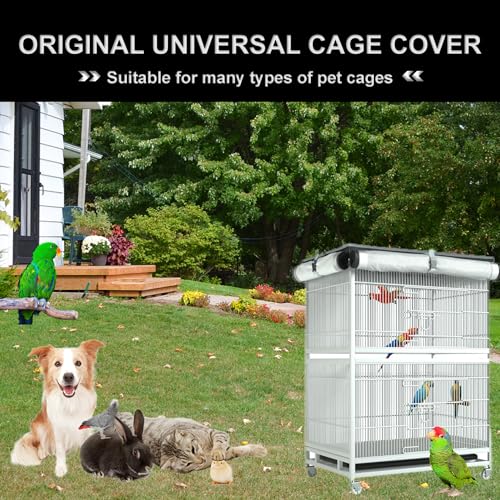 Bird Cage Cover - 600D Bird Cage Covers for Night Heavy Duty & Waterproof,Bird Cage Covers for Night, Good Night Bird Cage Covers for Large Bird Cage，Size 18 x 18x 29 Inch