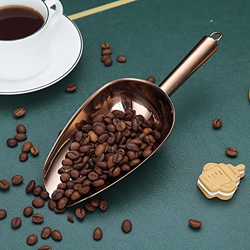 Copper Ice Scoop, Fashion Ice Cream Scoop, Premium Stainless Steel Cookie Scoop, Dog Food Scoop, Sturdy Flour Scoop, Utility Candy Scoop, Dishwasher Safe (8oz/9 Inch) - color: 4. Copper