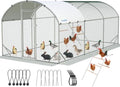 Quictent Essential Series 18x9ft Metal Chicken Coop Run w/Climbing Ladder | Walk-in Outdoor Poultry Cage with PVC Coated Chicken Wire, Hen Duck Rabbit Farm House, Waterproof Anti-UV Cover - size: 18x9ft