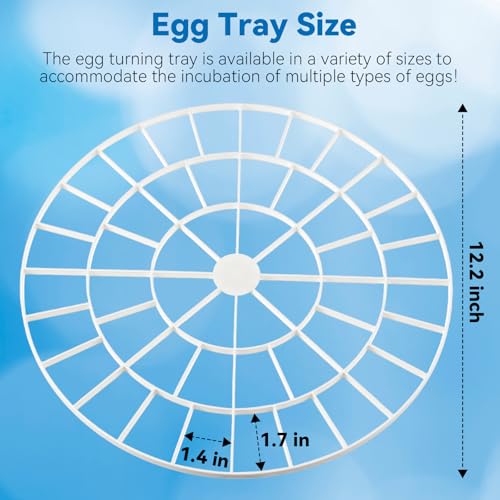 Enhon 48 Egg Tray Compatible with Nurture Right 360 Incubator, Plastic Egg Turner Tray Replacement for Hatching Small Quail Bird Chicken Goose Turkey, Hand Washable, Various Sizes