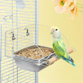 Bird Cage Seed Catcher Feeder with Perch Anti-Slip Stand, Parrot Food Bowl | for Medium Birds, Conures, Caiques, Small Cockatoos (L) - size: L