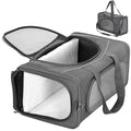 ‌Petsfit Airline Approved Pet Carrier for Small Dogs & Cats, 19x9x12 TSA Approved Carrier, with Removable Dual-Sided Padding (2-Way Placement) - Fits Under Most Airplane Seats, Escape Proof (Grey) - color: Grey, size: 19.0"L x 9.5"W x 12.0"H